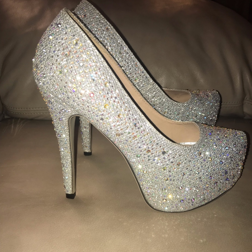 Worn once sparkly heels size 7